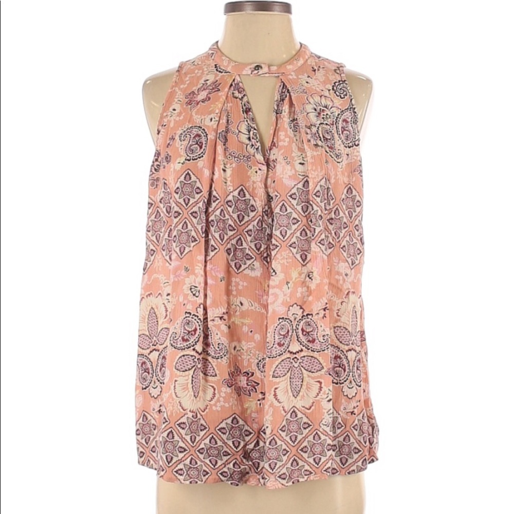 Gypsies and Moondust Boho Style Brush Pink Top Size S